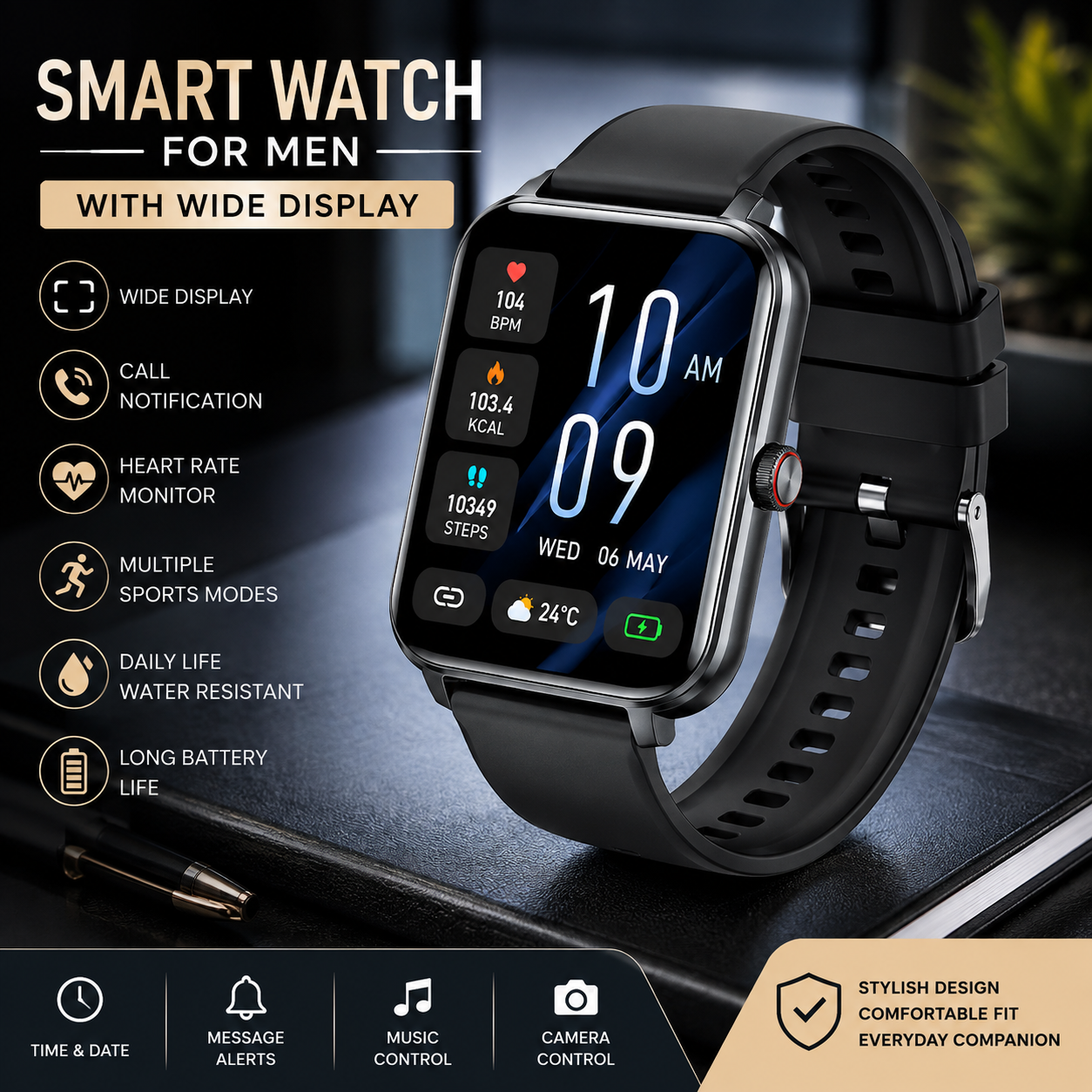 Smart Watch For Men With Wide Display
