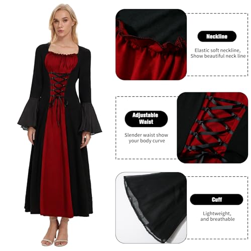 Women's Medieval Costume, Victorian Renaissance Vintage Dress