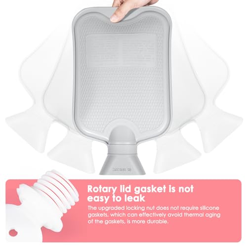 Hot Water Bottle with Cosy Faux Fur Cover, 2L,Kangaroo Pocket, Pink Hot Water Bag For Neck, Shoulders, Back, Stomach, and Feet. Provides Consistent Warmth,for Cold Winter Days and as a Gift