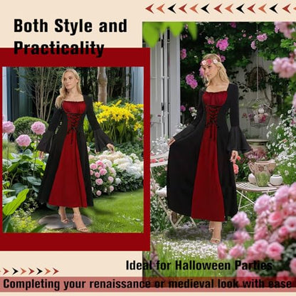 Women's Medieval Costume, Victorian Renaissance Vintage Dress